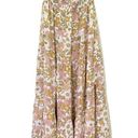 Petal and Pup  Strapless Retro Floral Midi Dress Tan Pink Cream Size 4 70s Boho Photo 3