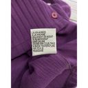 Talbots  Rib Knit Crop Button Front Cardigan Women Sp Purple Long Sleeve Cotton Photo 9