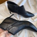 Veronica Beard  Bootie Women's 7.5 Black Leather Side Zip Stiletto Heel Boots S47 Photo 2