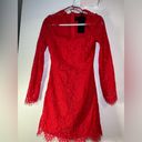 DO+BE NWT  Large Red Hot Lace Holiday Mini Dress Long Sleeve Size M Photo 1