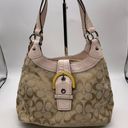 Coach  SIGNATURE HOBO SHOULDER BAG LIGHT KHAKI/BLUSH Photo 0