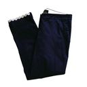 Talbots  Crop Pants Pique Rick-Rack Navy Slim Crop Pants Size 10 Photo 6