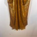 BCBGeneration NWT  Gold Crushed Velvet Racerback Surplice Draped Midi Dress Sz S Photo 6