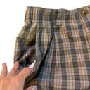 Bermuda Vintage Bogner Plaid Pleated Roll Cuff Mom  High Rise Shorts Tan Photo 5