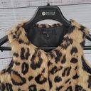 Romeo + Juliet Couture  Tan Black Animal Print Faux Fur Women's Vest Size Small Photo 2