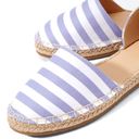 JustFab  BRYN Blue & White Slip On Striped Espadrilles Photo 1