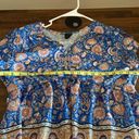 Emery Rose Large Blue and Yellow Paisley Blouse​​ Photo 8