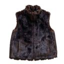 Gallery  Women Vest Brown Faux Fur Pockets Vest Coat Size Medium Photo 0