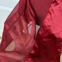 AVID LOVE MAROON SATIN & MESH HOUSE ROBE KIMONO Red Size M Photo 3