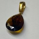 Edge Pendant Brown Color Shade Gold Tone Metal Mounting **Small CHIP lower ** Photo 13