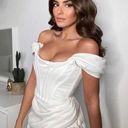 House Of CB Loretta Ivory Satin off the shoulder dress Photo 0