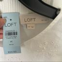 Loft  Petite Floral Eyelet White Cropped Top - Medium Photo 7