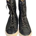 Arizona Jeans Co Faux Fur Lined Black High Top Sneakers w Snaps For Folding Shorter Wm 8 Photo 0