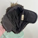 Hollister  Bear Faux Fur Trapper Winter Hat One Size Unisex in Dark Brown Photo 6