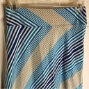 Marmot Ladies flared full midi length blue striped cotton blend skirt size XS Photo 6