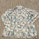 Orvis  teal/ cream floral pattern 1/4 zip pullover sz S Photo 7