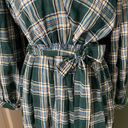 Just Me New plaid belted vintage long sleeves dress, size S Photo 3