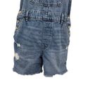 Gap  Denim Bib Shortalls Overalls Cut-Off Distressed Jean Shorts size XS Photo 2