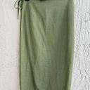 LIONESS  Fazio Side Cutout Mid Rise Straight Fit Midi Skirt Khaki Green Womens XS Photo 0