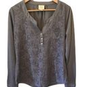 belle du jour  Gray Lace Detail Top Shirt Photo 0