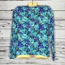 Lands'End Lands’ End Size S 6-8 Blue Floral Long Sleeve Swim Rash Guard Cover-Up Shirt Photo 1