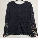 Solitaire  Black Floral Embroidery Lace Bell Sleeve Photo 5