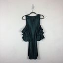 Amanda Uprichard  Green 100% Silk Ruffled Cut Out Shoulder Mini Dress Small Photo 10