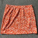 SheIn Orange Floral Skirt Photo 0