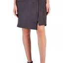 Anne Klein Ann Klein Cargo Pocket Asymmetrical Suede Pencil Skirt In Nightfall Gray Photo 0