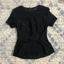 BCBG MAXAZRIA black peplum suede blouse top size XXS Photo 0