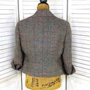 Doncaster  Neon Rainbow Silk Tweed Open Front Crop Blazer Jacket Black Multi 6 Photo 3