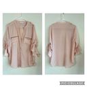 Calvin Klein  Zip Pocket Utility Blouse Top Blush Pink Work Business Size Large Photo 1