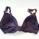 Natori  Bra Lace Body Underwire Bra in Purple Sz 34C GUC Lace Floral Straps Photo 4