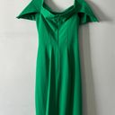 Vince Camuto NWT  Popover Off The Shoulder Green Ruched Midi Cocktail Dress Photo 2