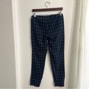 J.Jill  Womens Pants Blue Windowpane Plaid Pull On Cotton Stretch Size 6 Photo 2