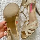 Betsey Johnson Tiara Glitter Champagne Strappy Heel Size 9 K256 Photo 5