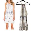 Parker NWT Revolve  Dress White Red Blue Embroidered Halter Stretch Waist Mini M Photo 1