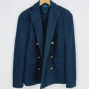 Polo  Ralph Lauren Double Breasted Knitted Blazer Peak Lapel Navy Blue Women's 0 Photo 2