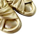 J.Crew  Leather Menorca Padded Twist Knot Flat Sandals Gold Metallic Size 7 Photo 8