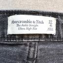 Abercrombie & Fitch Ankle Straight Ultra High Rise Jeans in Washed Black Size 27 Photo 3