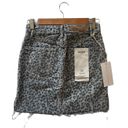 GRLFRND Blaire button fly leopard print denim skirt size 24 Photo 1