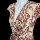 Tommy Hilfiger Paisley Print Surplice Neck Faux Wrap Belted Cotton Dress Medium Photo 7