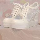 Cyrus White rhinestone & lace Platform bride fashion shoes (8) Photo 3