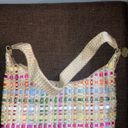 The Sak  Tan, Green, Pink, White, Orange, Blue Striped Woven Ribbon Purse Photo 13