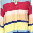 Velvet Heart  Womens Button Down Shirt Size Small Striped Colorful Long Sleeve Photo 4