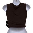 Naked Wardrobe  Womens Size XS Crop Top Brown Front Cutout Sleeveless NWT Photo 3