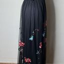 SheIn  Black Satin Embroidered Strapless Dress Photo 8