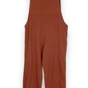 Overalls Slouchy Kaya Wear Relaxed Fit Brown Women Sz Medium Rolled Cuff Cotton Photo 1