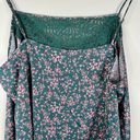 Lane Bryant  Slip Chemise 38/40 Green Pink Floral Lace Adjustable Straps Photo 4