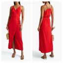 Vix Paula Hermanny  Cyndi Crinkled Voile Midi Wrap Dress Red Womens Size L Photo 1